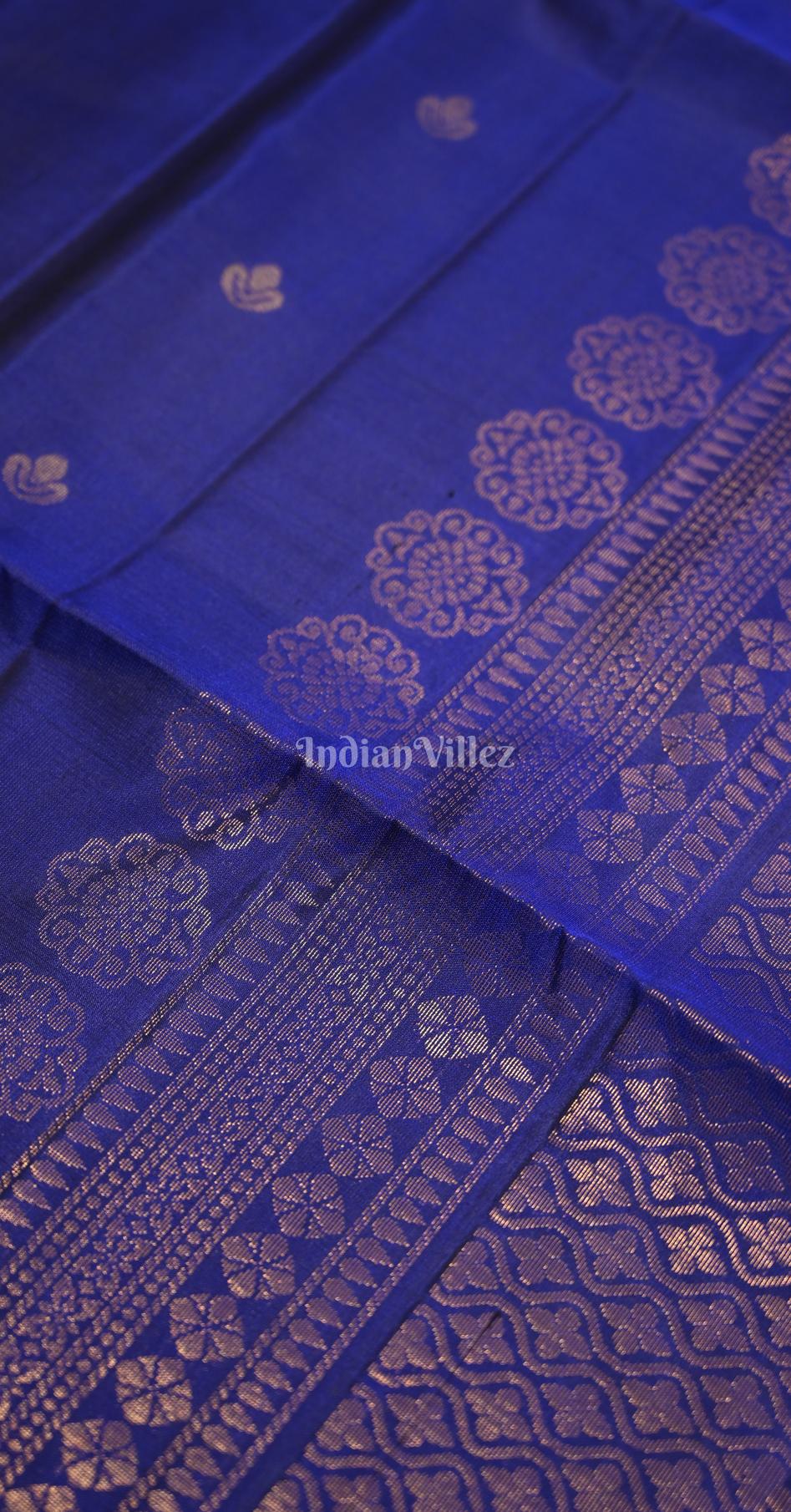 Royal Blue Pure Kanjivaram Soft Silk Saree with Doli Barat Border