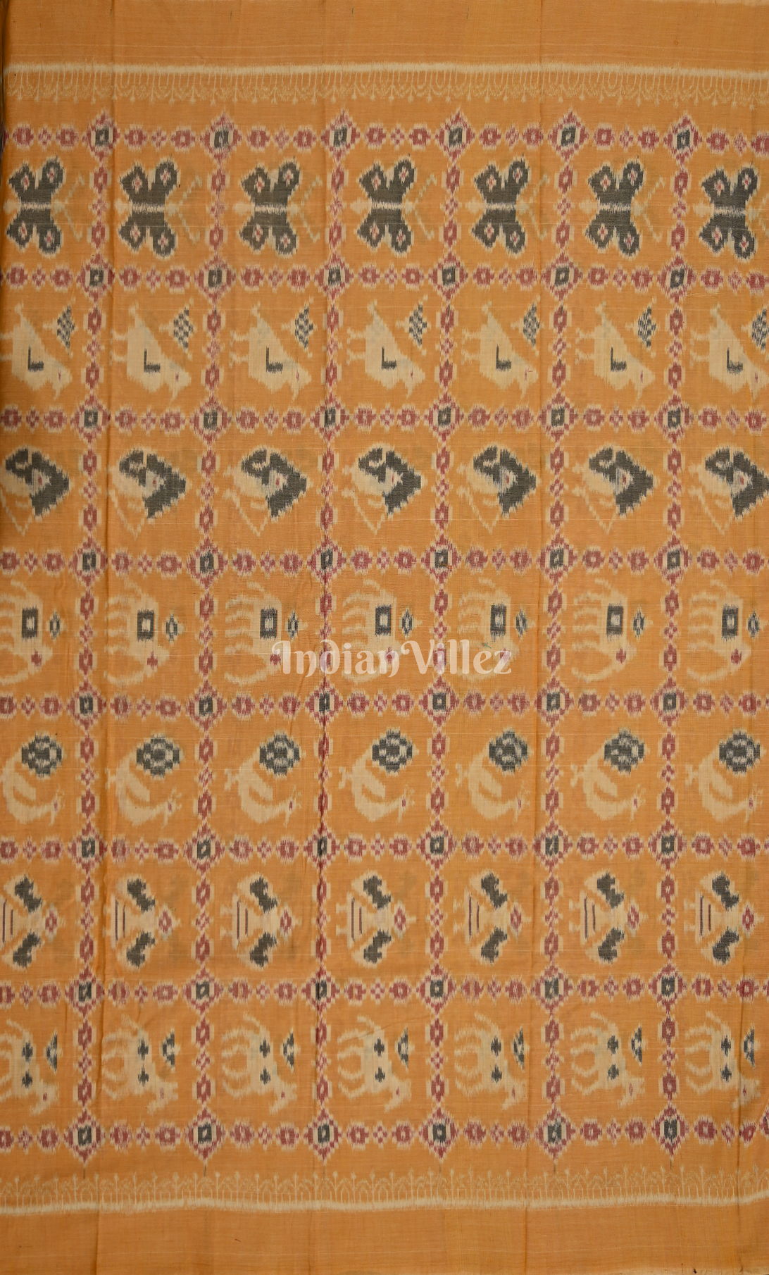 Yellow Black Odisha Ikat  Sambalpuri Dress Set & Dupatta