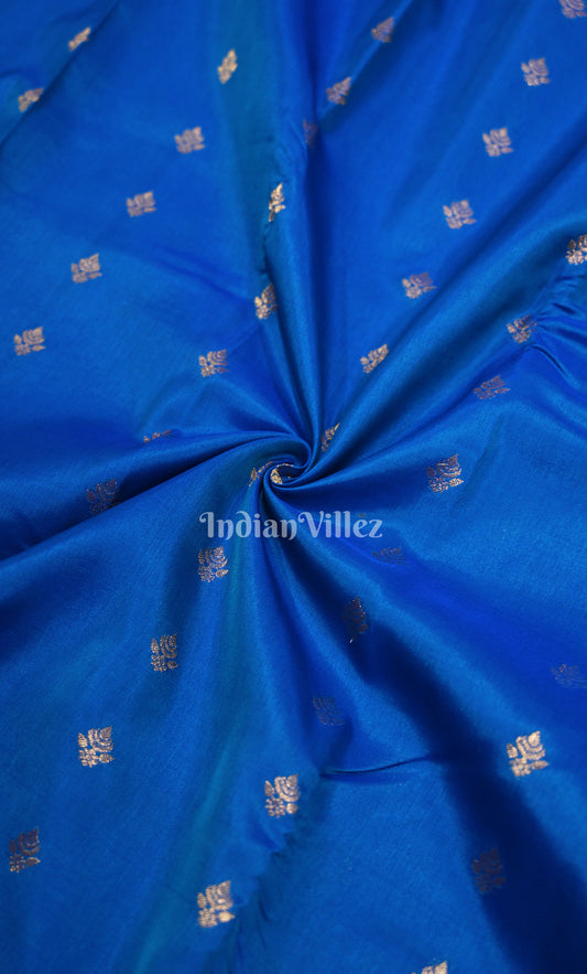 Blue Sea Green Zari woven Pure Kanjivaram Silk Saree