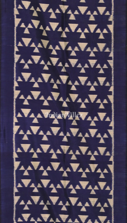 Blue Odisha Ikat Pure Sambalpuri Silk Stole 
