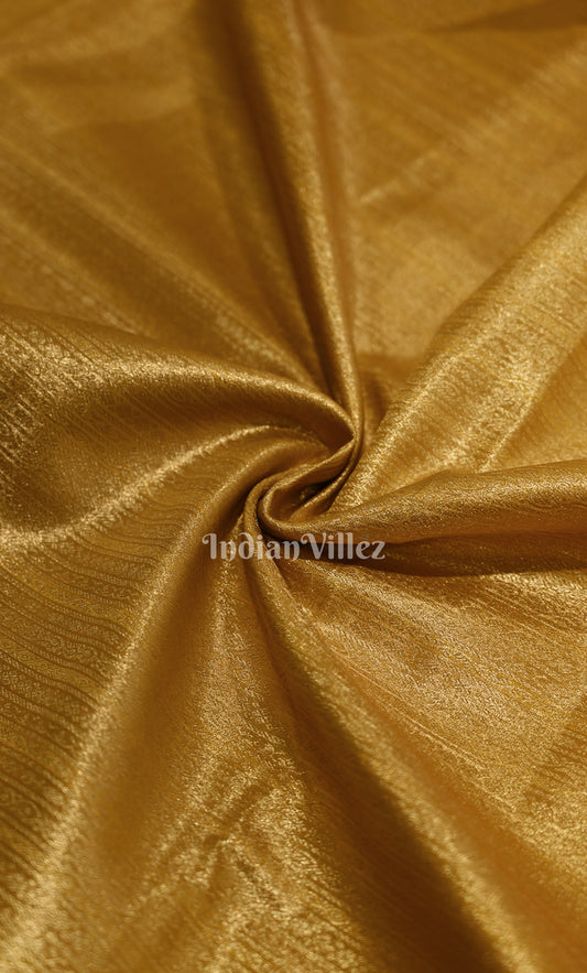 Exclusive Bridal Mustard Yellow Red Brocade Pure Kanjivaram Silk Saree 