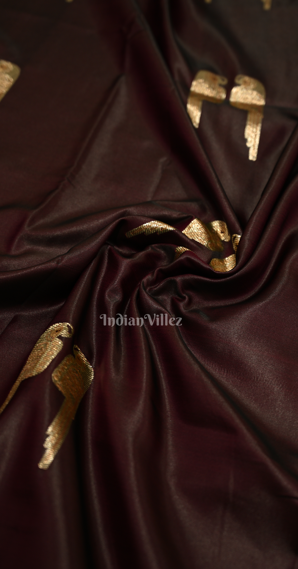 Maroon Mashru Satin Banarasi Silk Saree