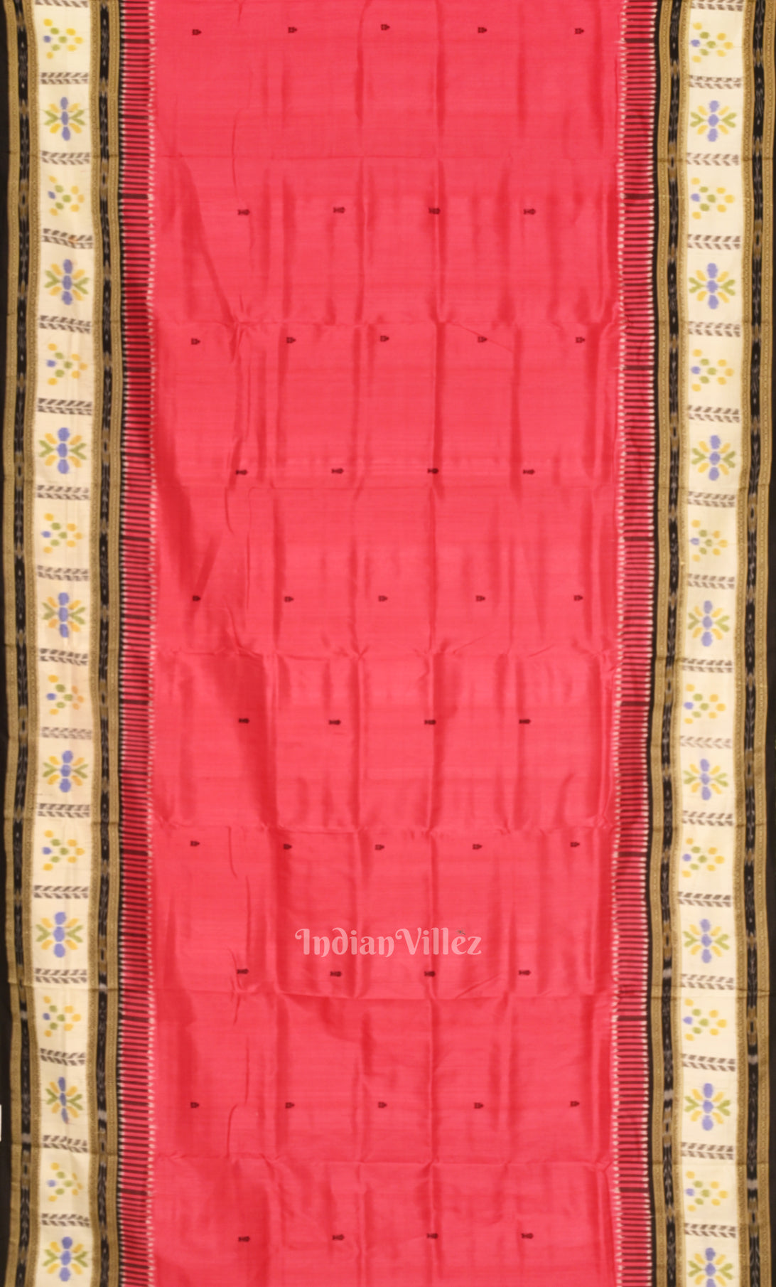Pink Fish Motif Kathiphera Odisha ikat Khandua Silk saree