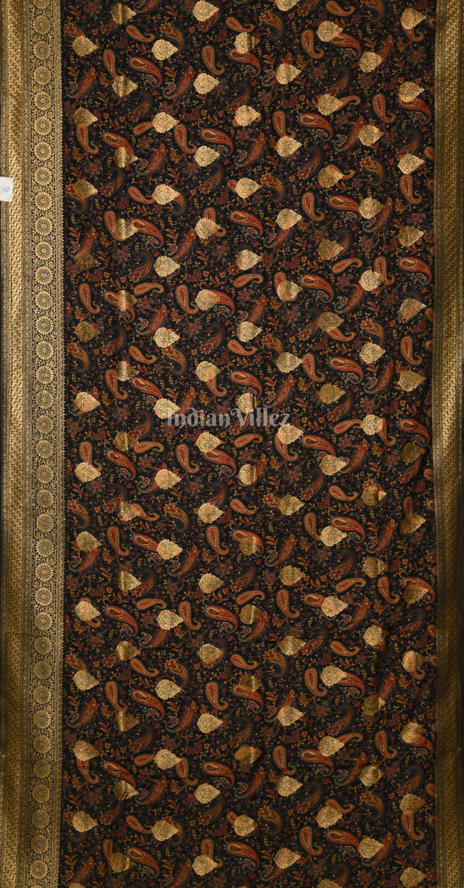 Black Banarasi Silk Saree with Kashmiri Embroidery Work