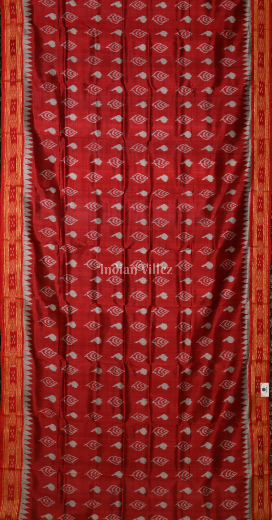 Maroon Sankha Motif Odisha Ikat Khandua Silk Saree