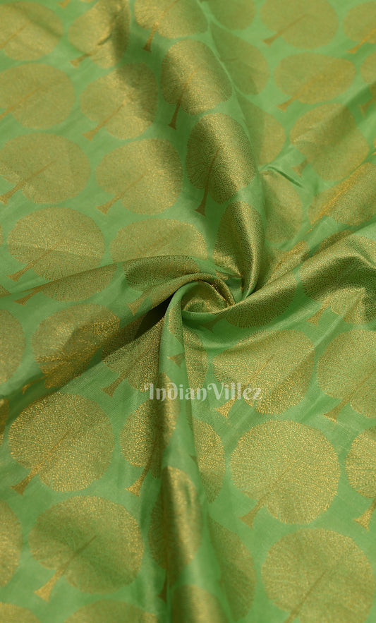 Parrot Green Brocade Pure Kanjivaram Silk Saree 