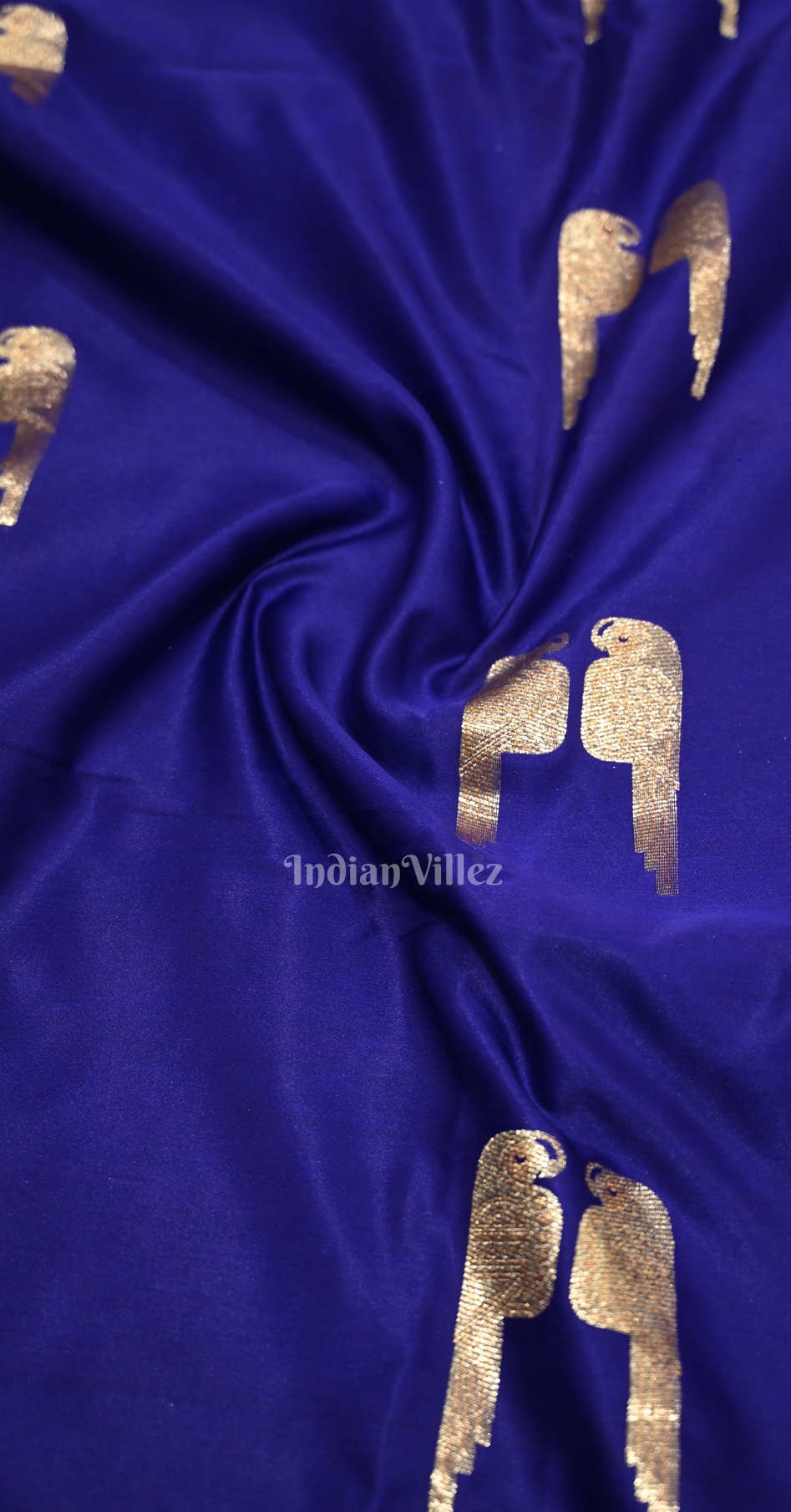 Royal Blue Mashru Satin Banarasi Silk Saree 
