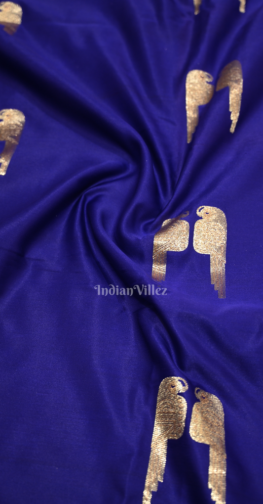 Royal Blue Mashru Satin Banarasi Silk Saree 