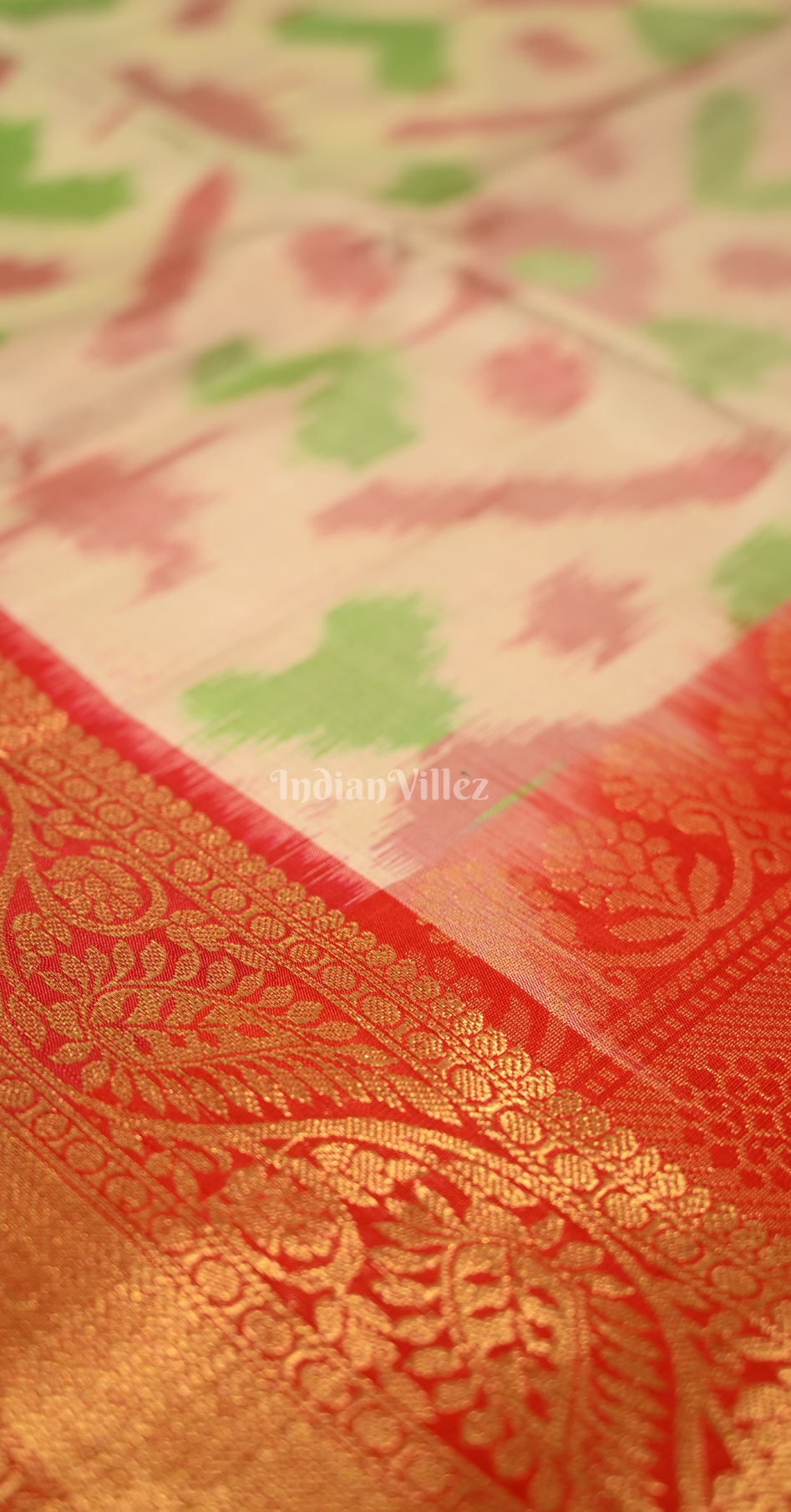 Off White with Multi color Pure Kanjivaram Soft Silk Saree 