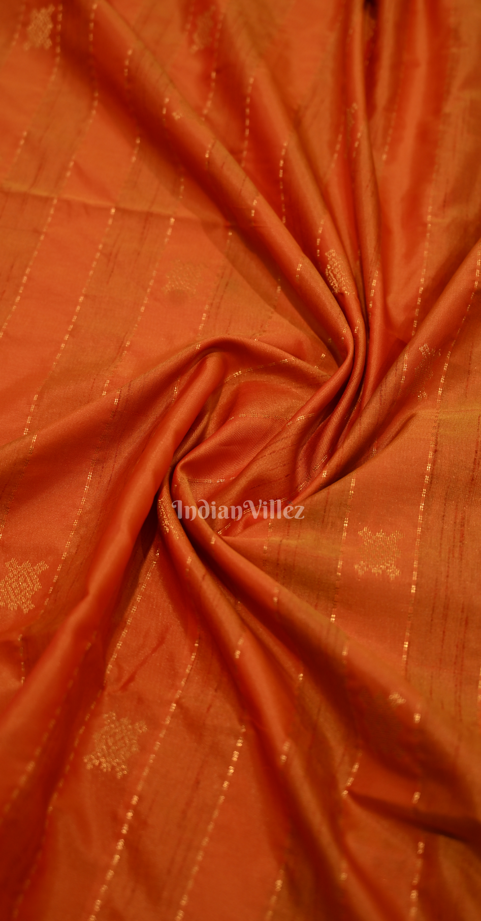 Orange Maroon Tussar Silk Saree with Zari weave
