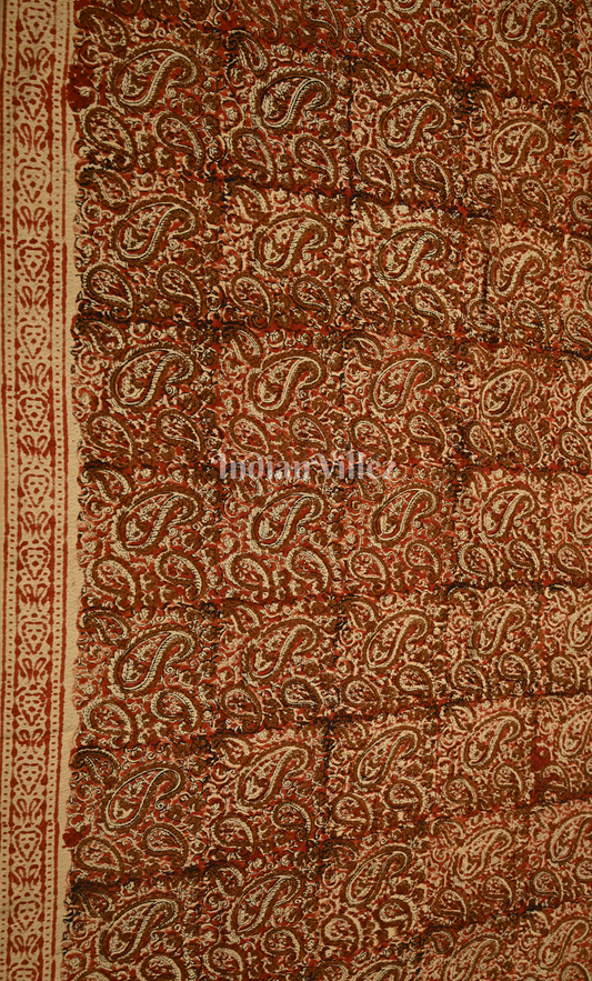 Maroon Bagru Block Printed Chanderi Silk Suit Sets 
