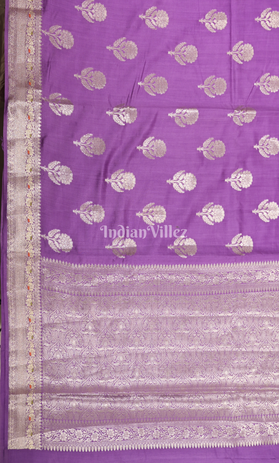 Purple Pure Chiniya Silk Banarasi Saree