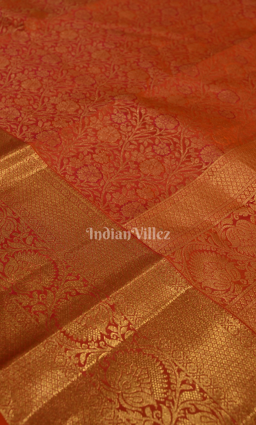 Red Pure Kanjivaram Silk Saree with Zari Brocade 
