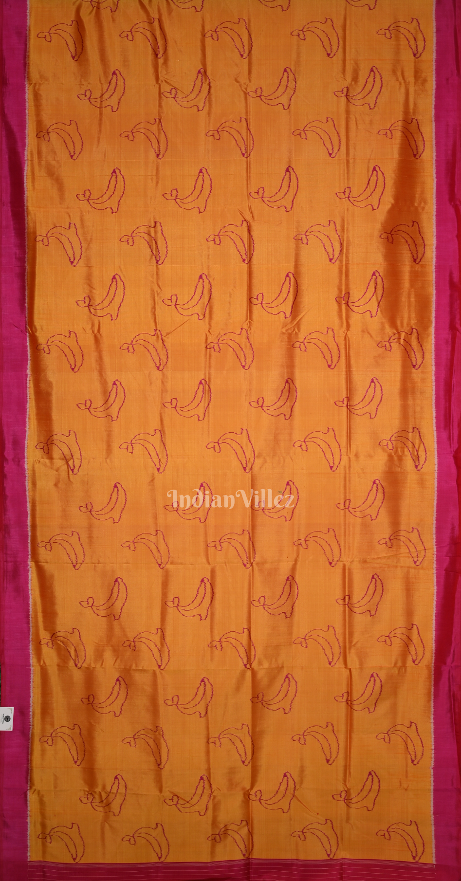 Mustard Yellow Maroon  Dolphin Theme Contemporary Designer Silk Saree 