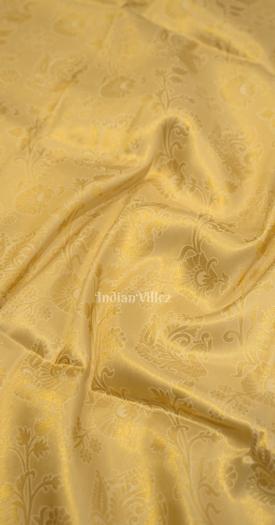 Beige Jacquard Tissue Banarasi Self Weaving with all over Body Work