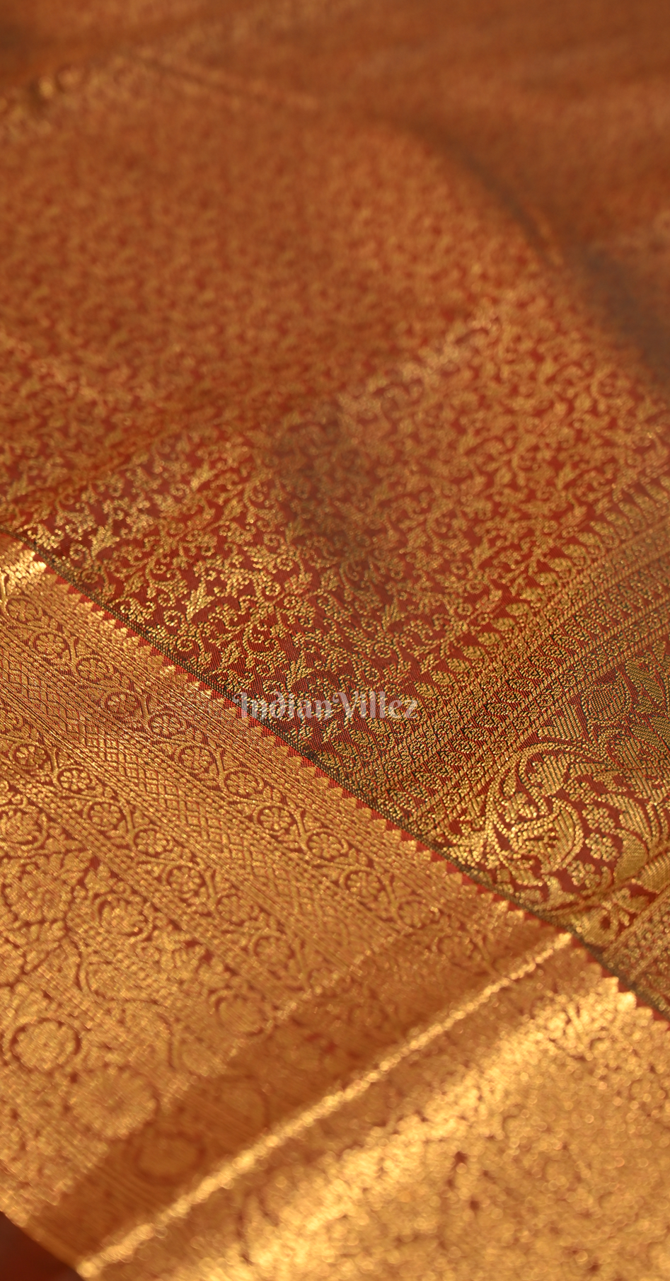  Dark Maroon Floral Pure Brocade Kanjivaram Silk Saree 