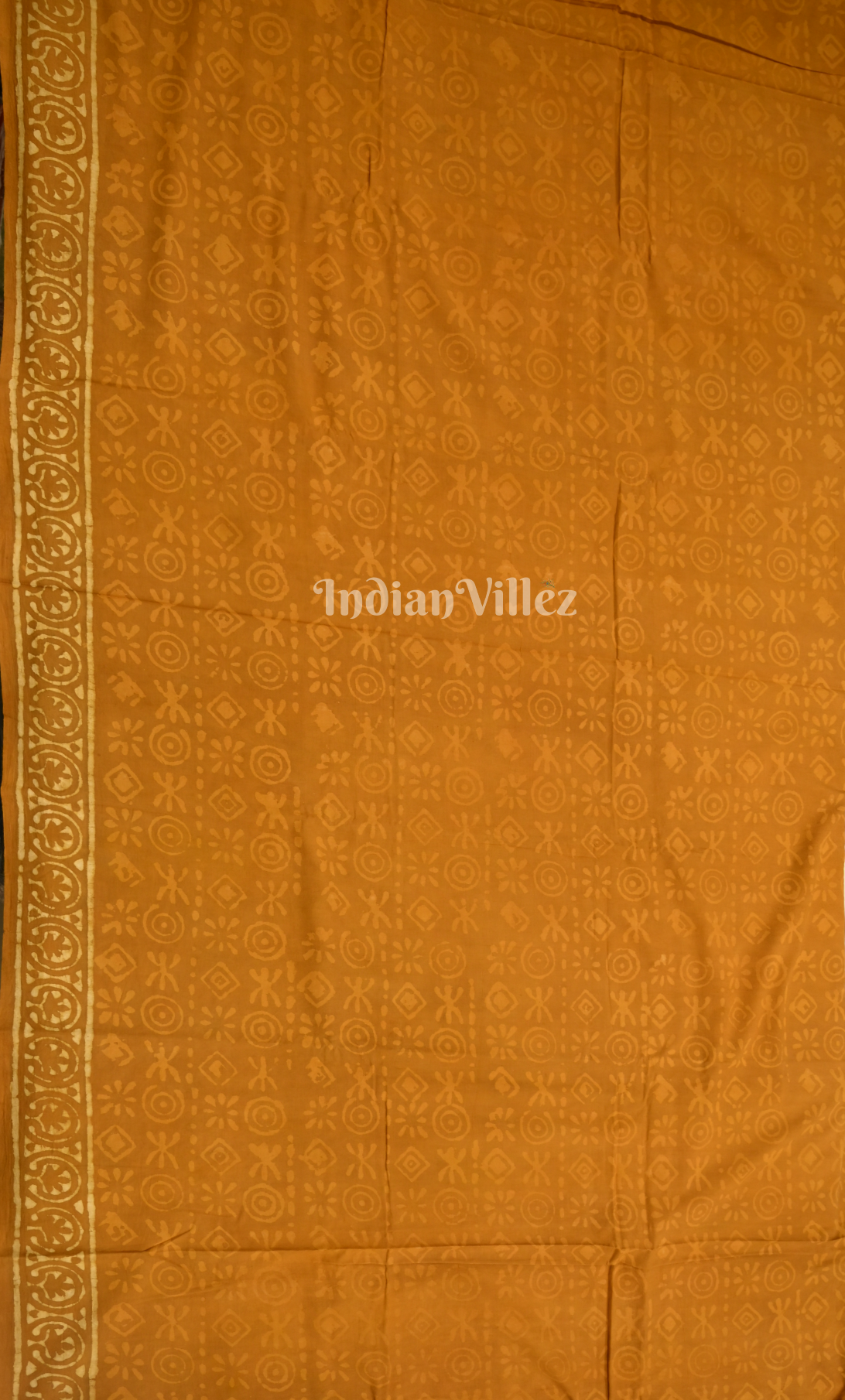 Mustard Yellow Dabu Block Printed Cotton Suit Sets 