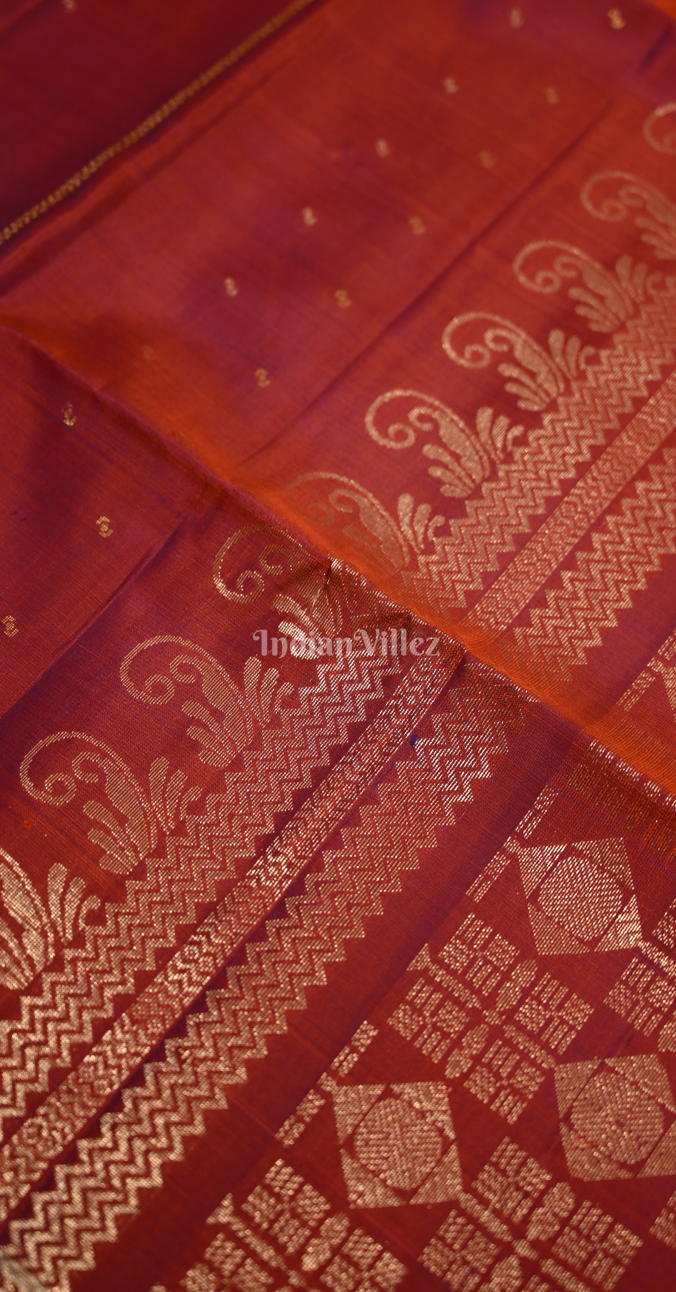 Maroon Zari Pure Kanjivaram Soft Silk Saree 
