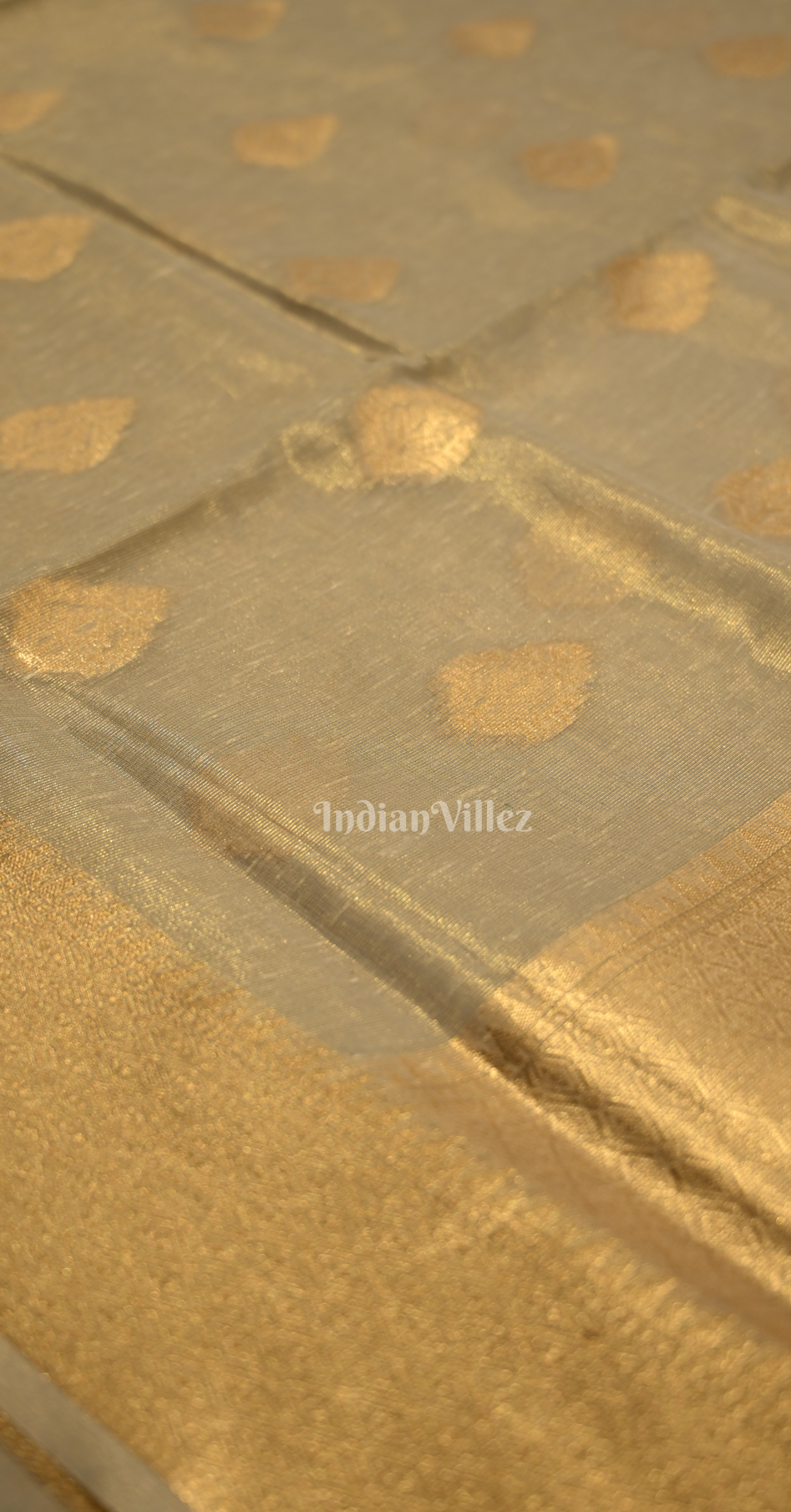 Off White Kora Tissue Saree With Paithani Pallu