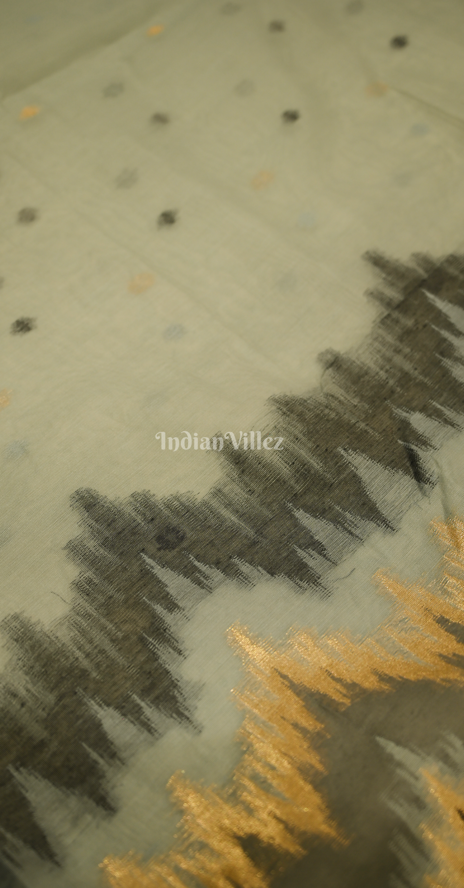 Grey Spun Weaving Silk Saree