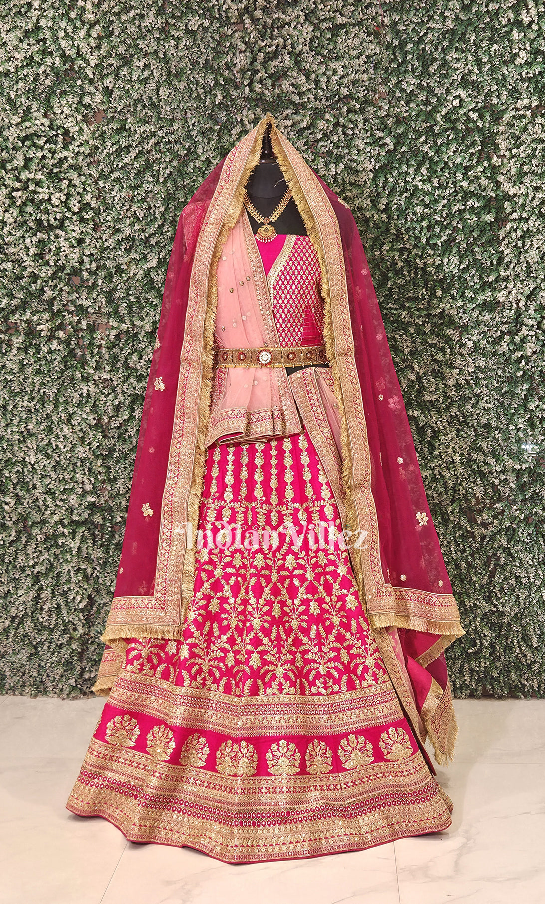 Exclusive Designer Rani Pink Peach Lehenga Choli With Dupatta 
