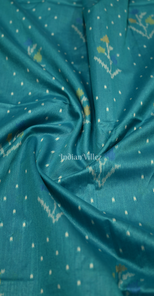 Blue Floral Patola Silk  Saree 