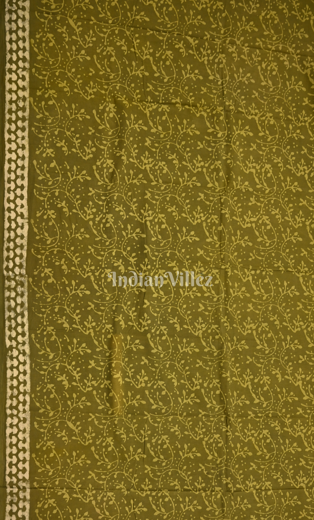 Mehendi Green Dabu Block Printed Cortton Suit Sets 