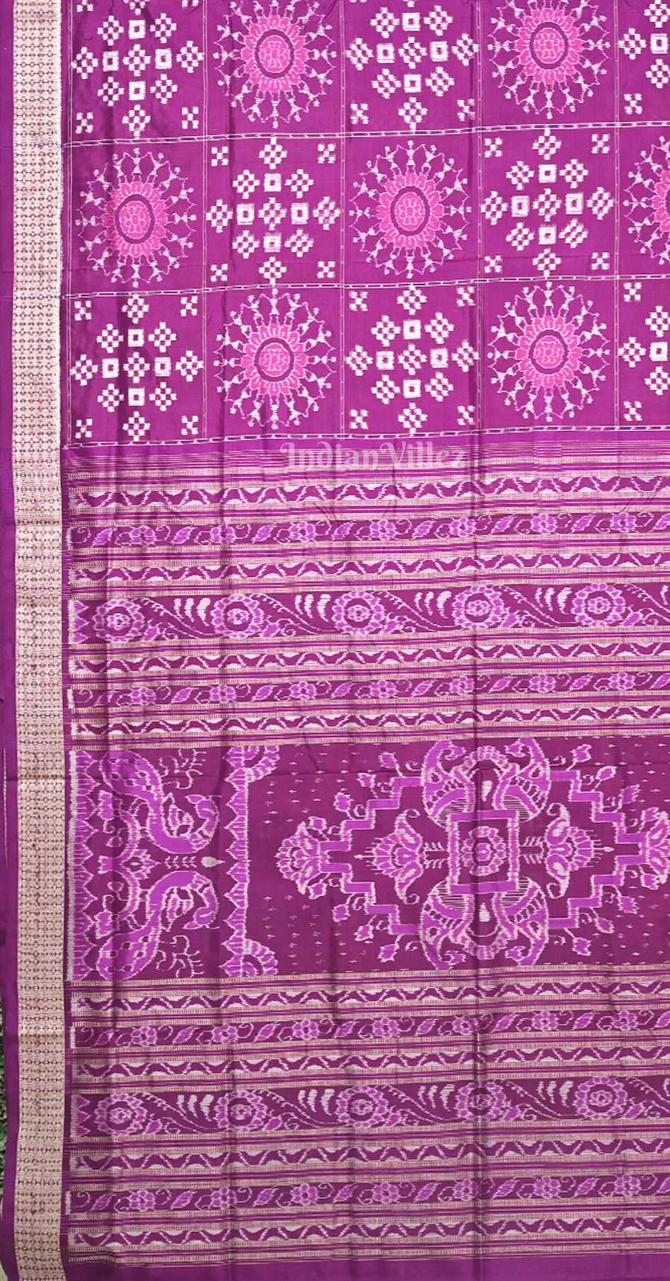 Purple Tribal Pasapali Odisha Ikat Sambalpuri Silk Saree