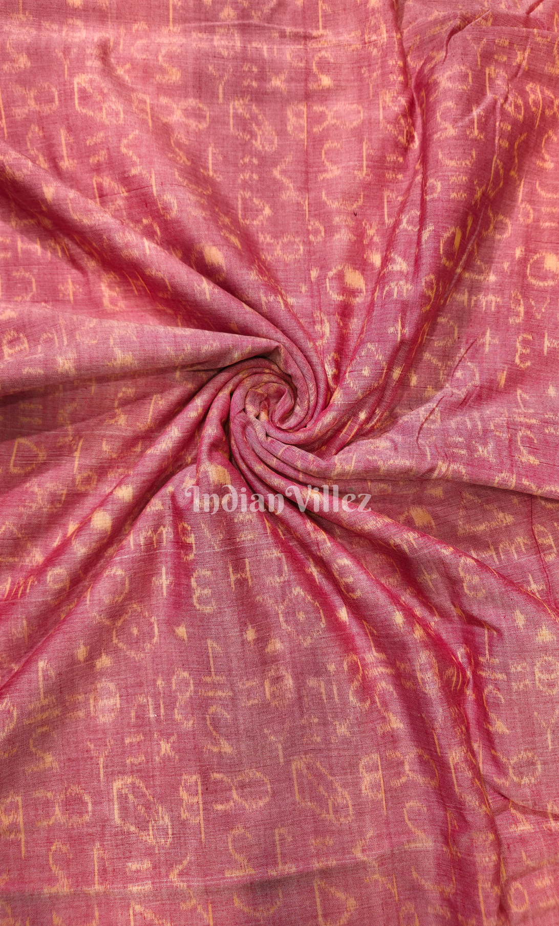 Maroon Chemical Formula Theme Sambalpuri Odisha Ikat Cotton Fabric
