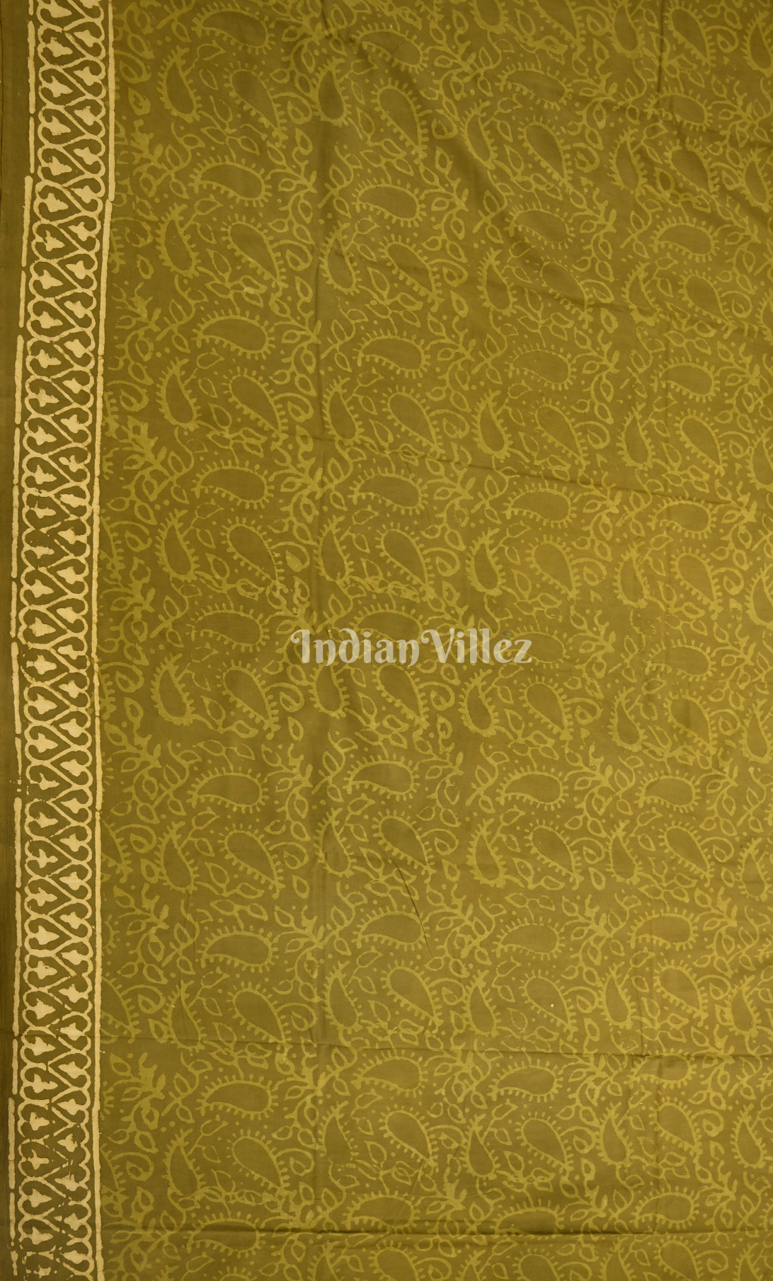 Green Dabu Block Printed Cotton Suit Sets