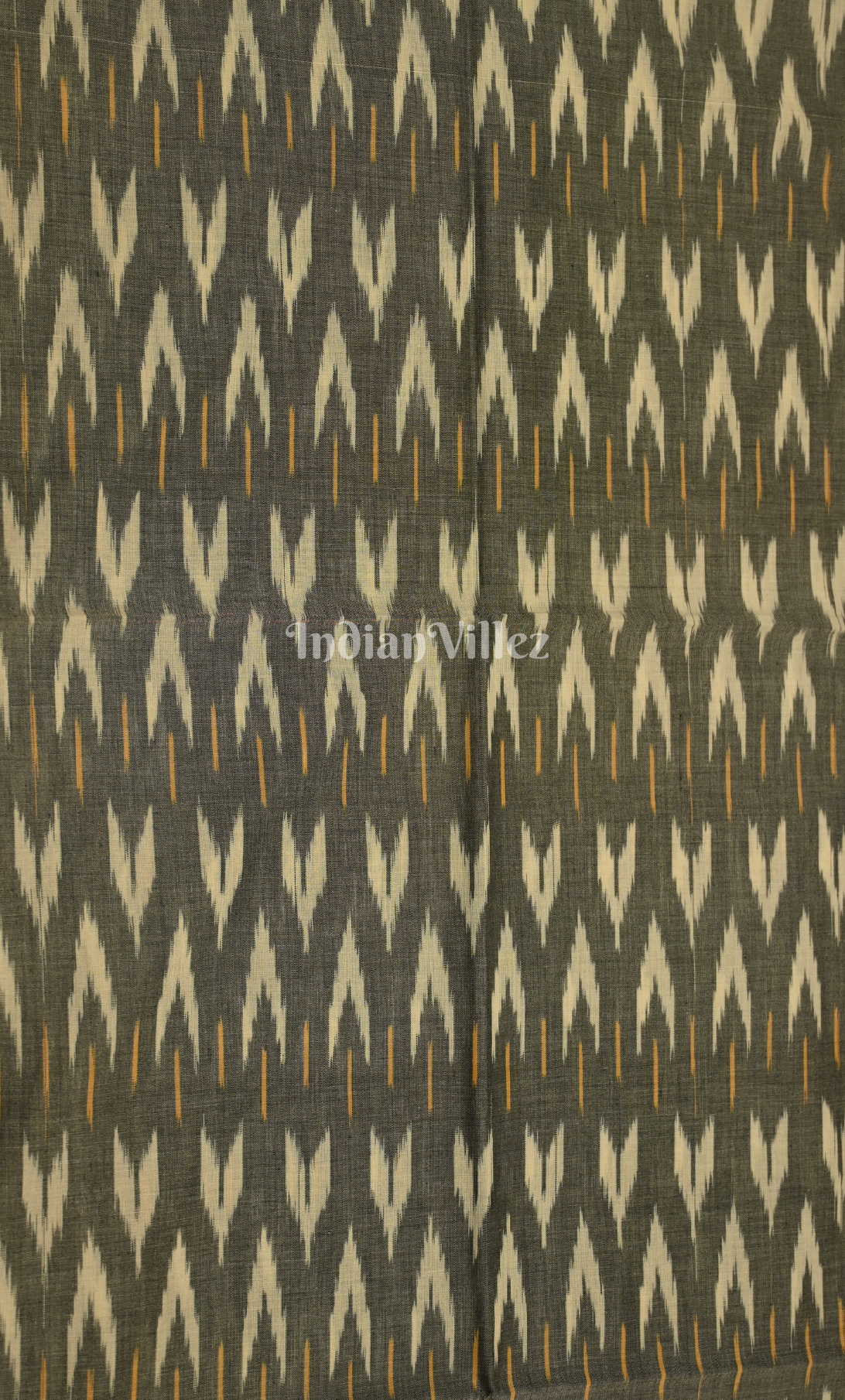 Grey Mustard Yellow Pochampally Ikat Cotton Unstitched Suit Sets