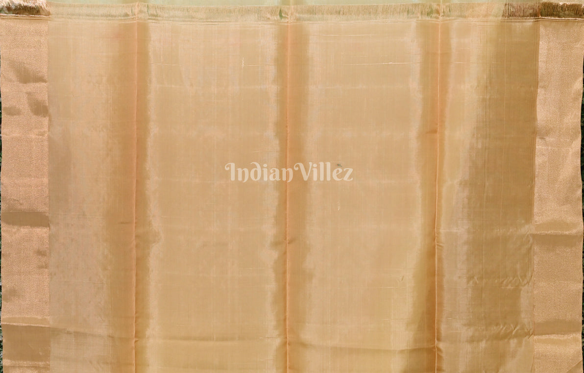 Sage Green with Golden Pure Kanjivaram Soft Silk Saree 