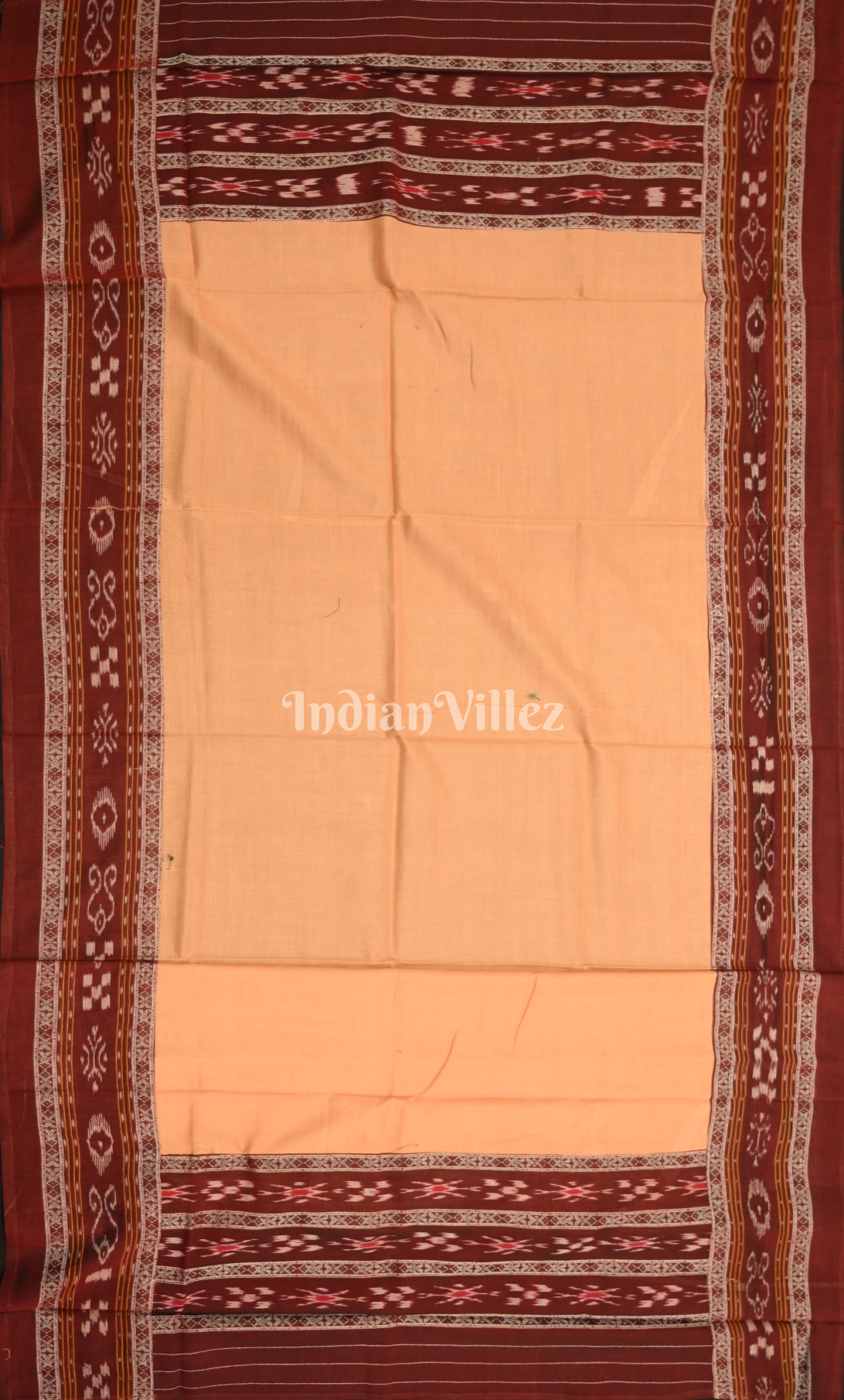 Maroon Cream Flower Pasapali Odisha Ikat Sambalpuri Cotton Dress set with Dupatta 