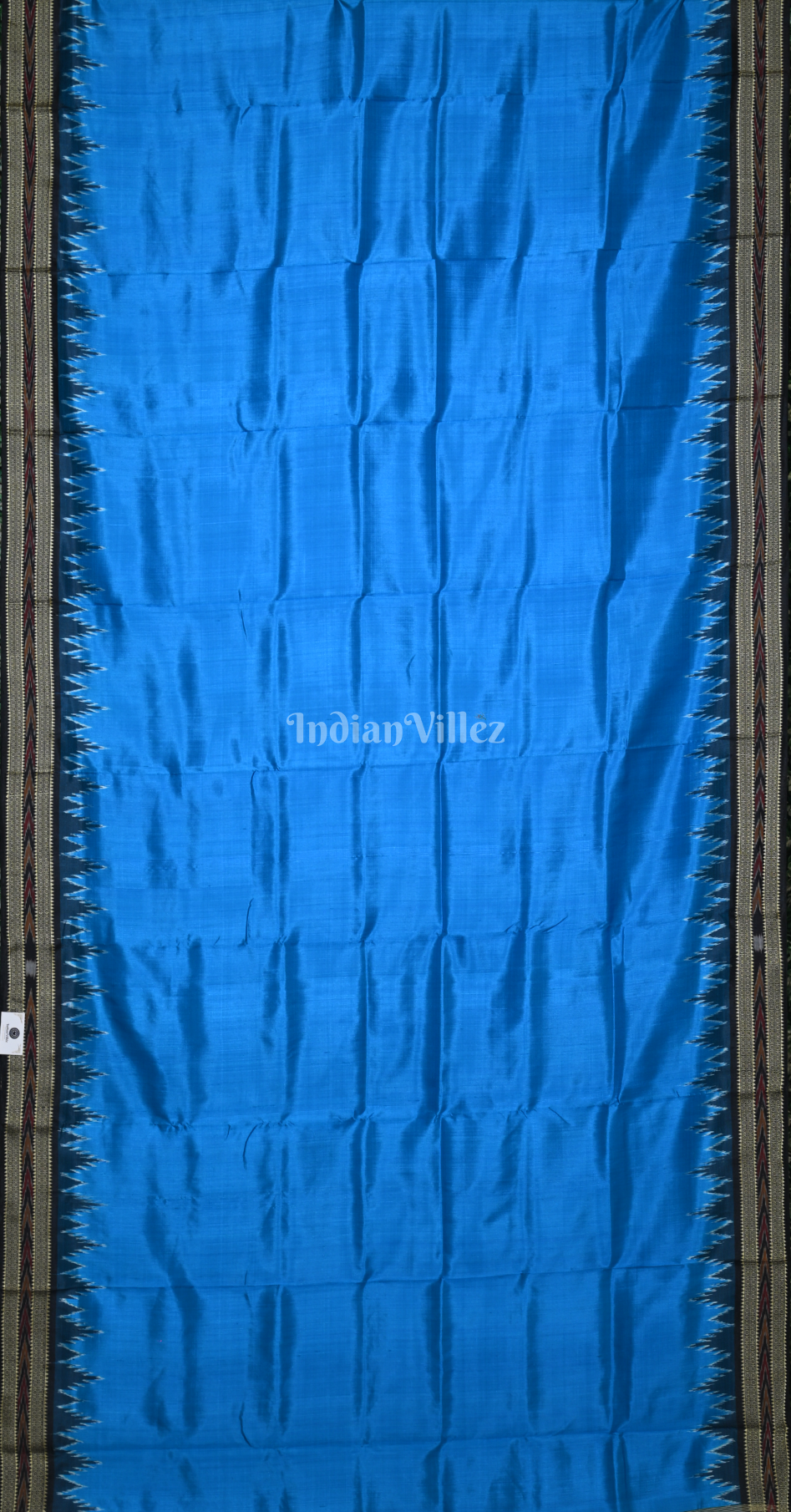 Surf Blue Black Odisha Ikat Khandua Silk Saree 