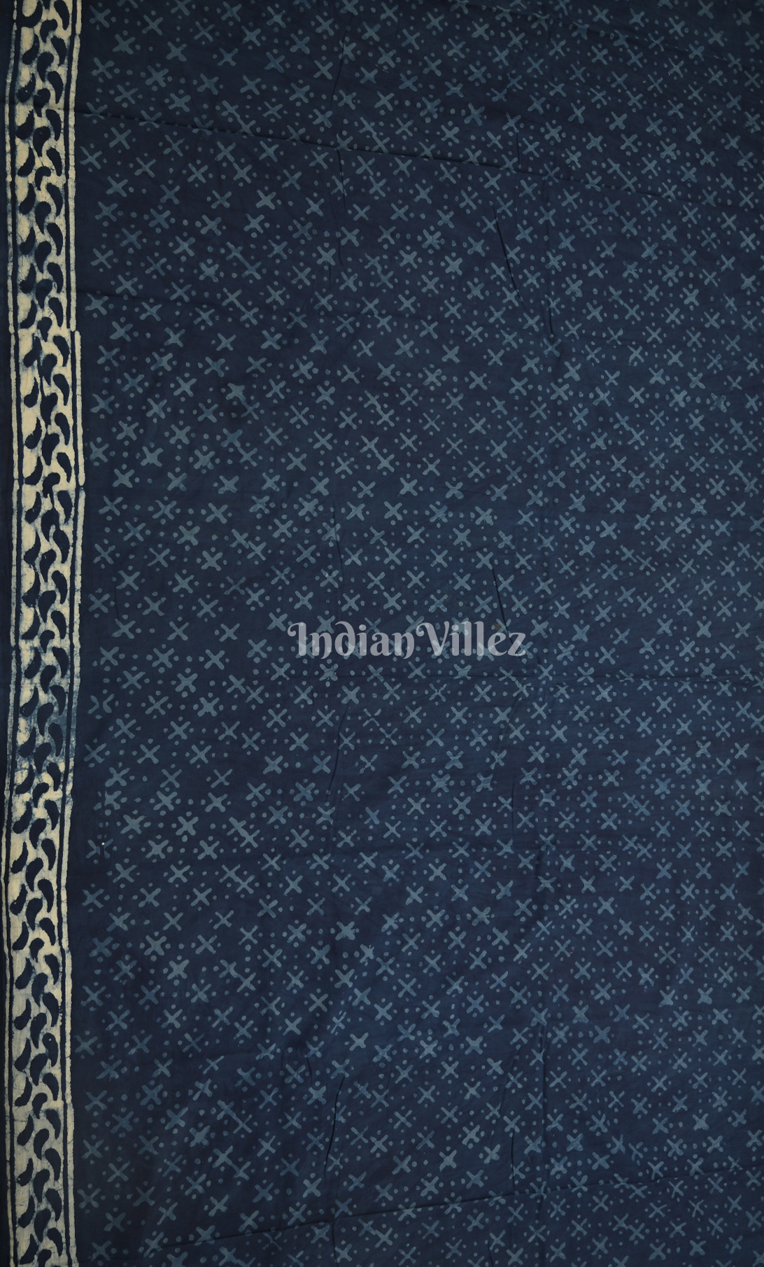 Navy Blue Dabu Block Printed Cotton Suit Sets