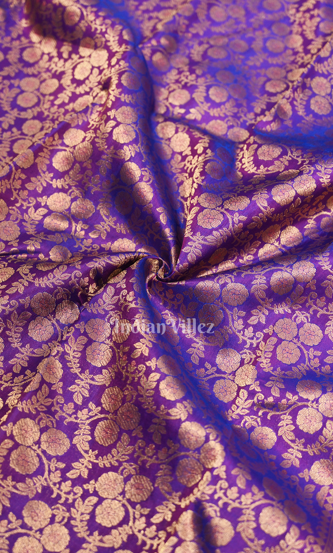 Classic Royal Violet Brocade Pure Kanjivaram Silk Saree