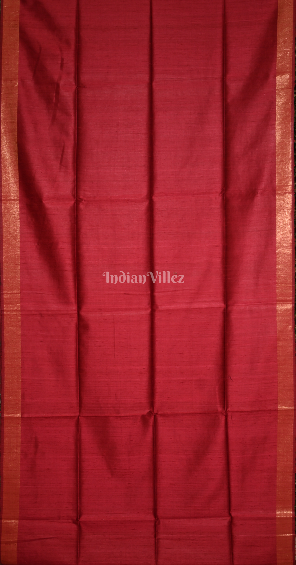 Maroon Beige Pure Tussar Silk Saree