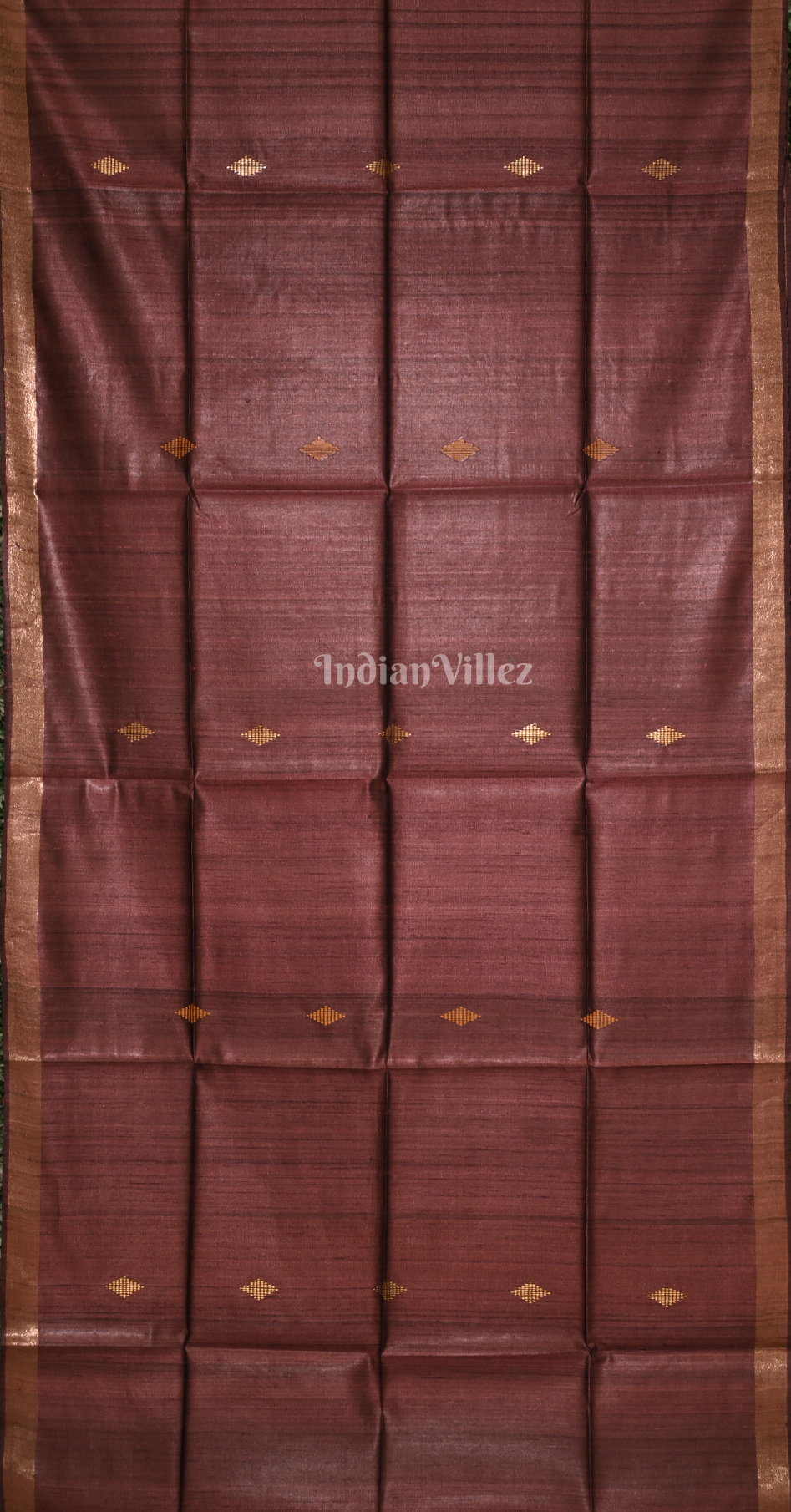 Maroon Pure Tussar Silk Saree 