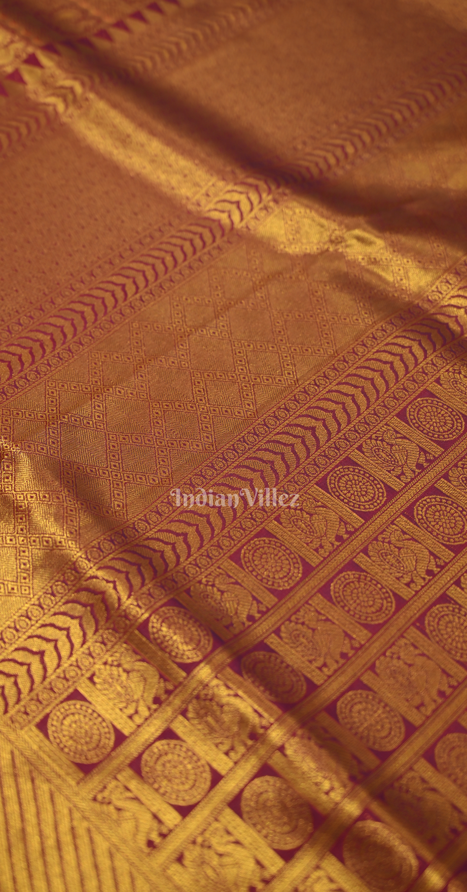 Purple Royal Jacquard Tissue Banarasi Self Weaving with all over body work
