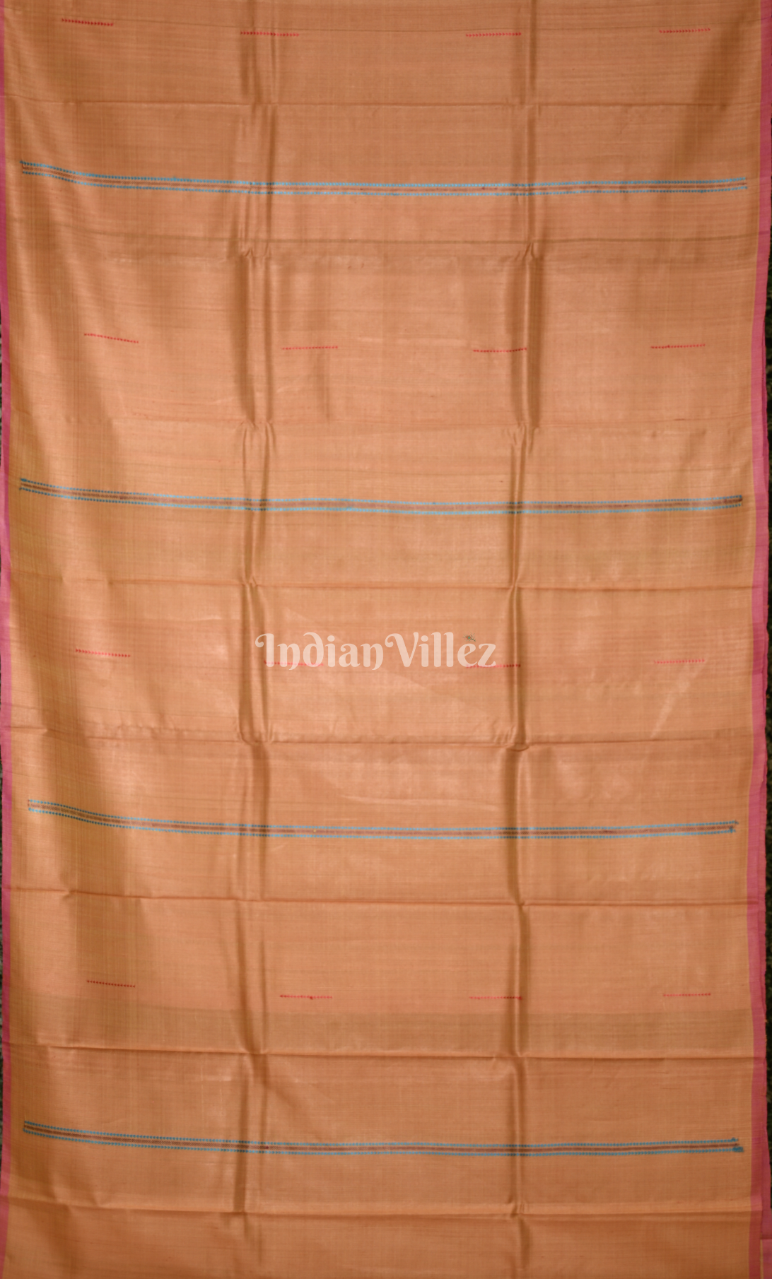 Light Orange Fine Gopalpur Tussar Silk Saree with Jalla Anchal