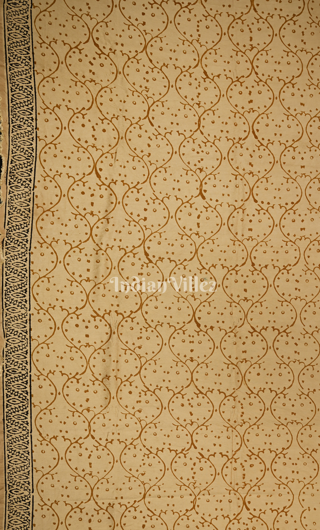 Off White Maroon Floral Bagru Block Printed Chanderi Silk Suit Sets