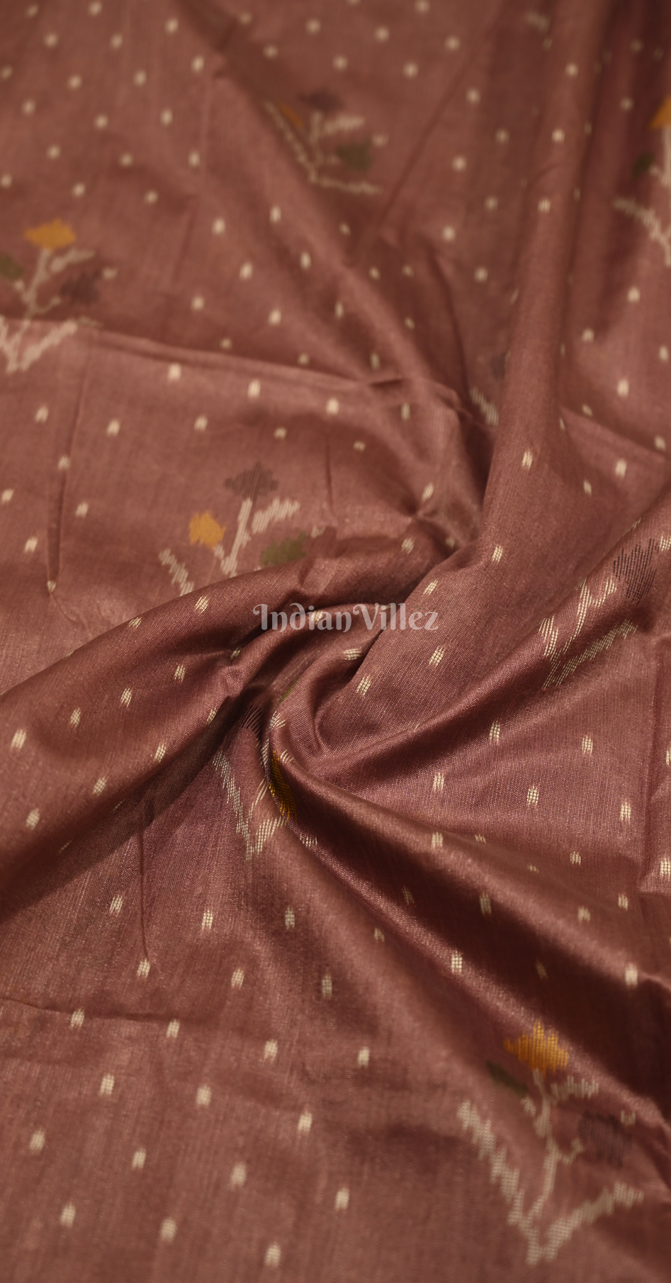 Dusty Pink Coffee Floral Patola Silk  Saree 
