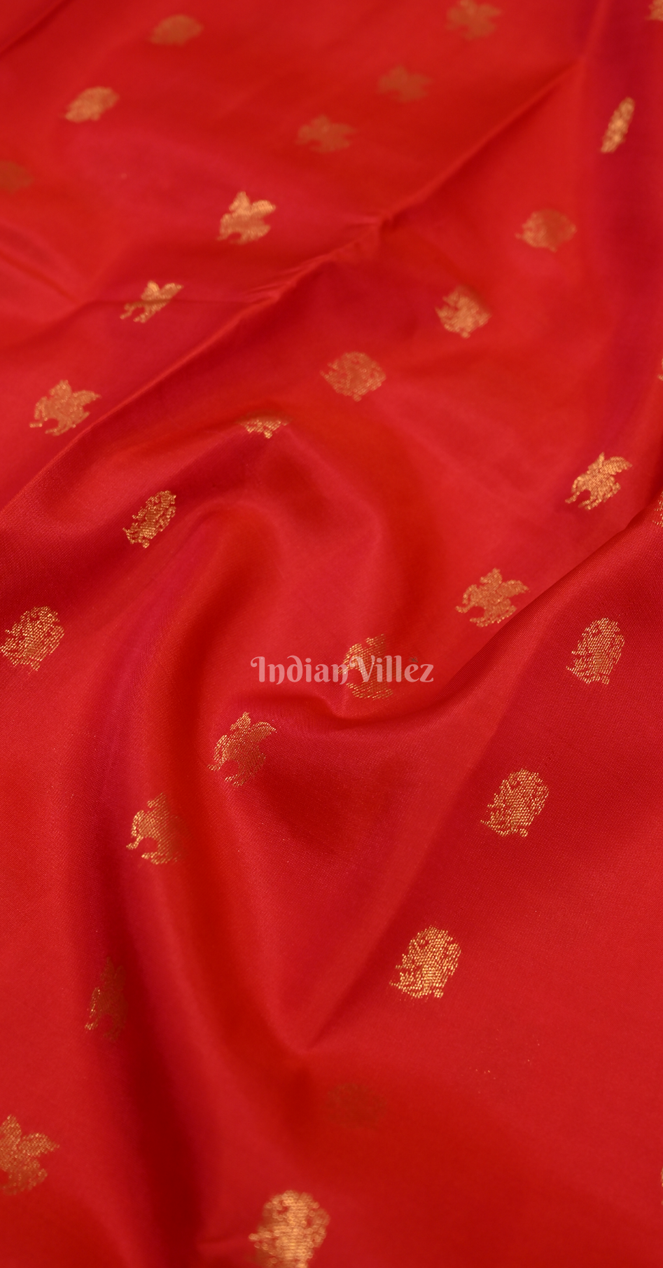 Elegant Red Butta Pure Brocade Kanjivaram Silk Saree