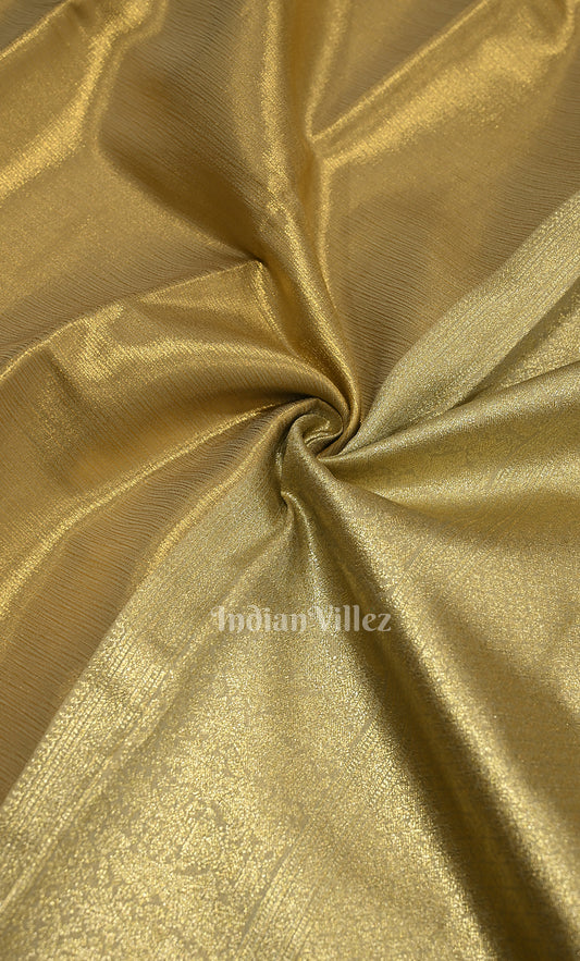 Metallic Gold Brocade Pure Kanjivaram Tissue Silk Saree