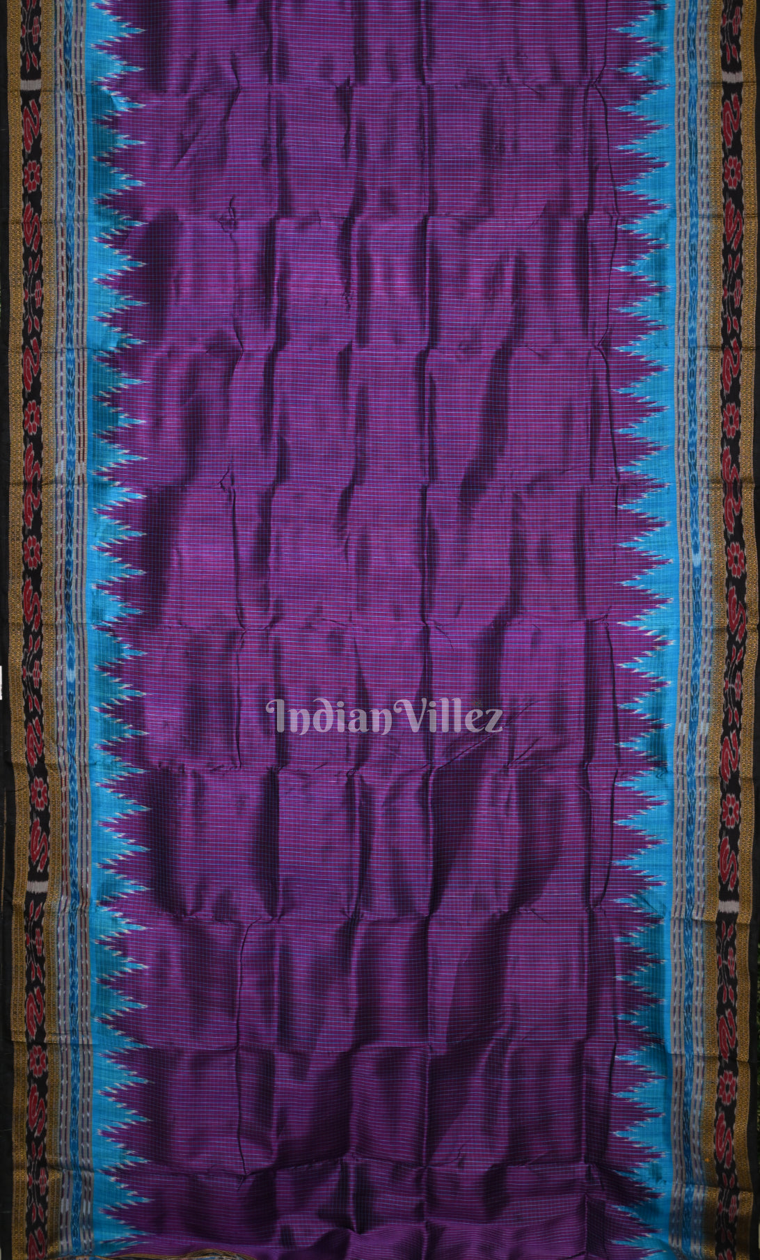 Purple Black Sachipar Odisha Ikat Khandua Silk Saree