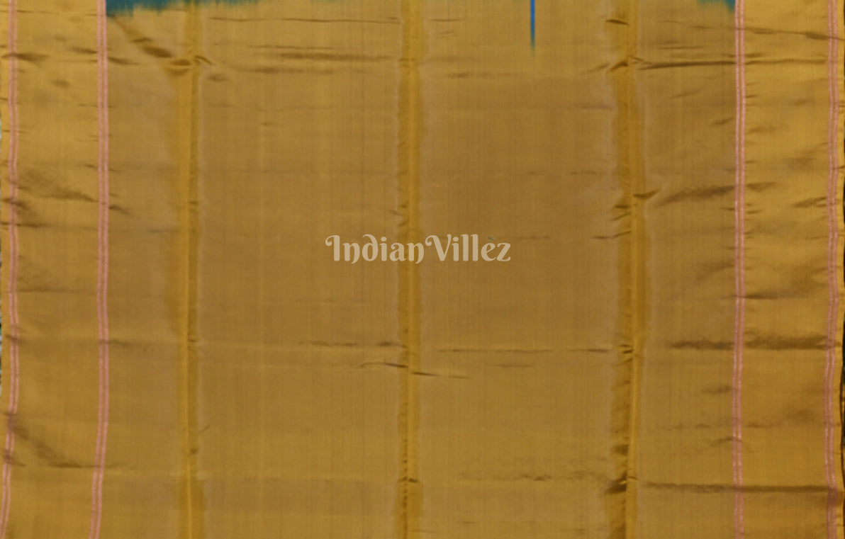 Blue Olive Green Pure Kanjivaram Soft Silk Saree