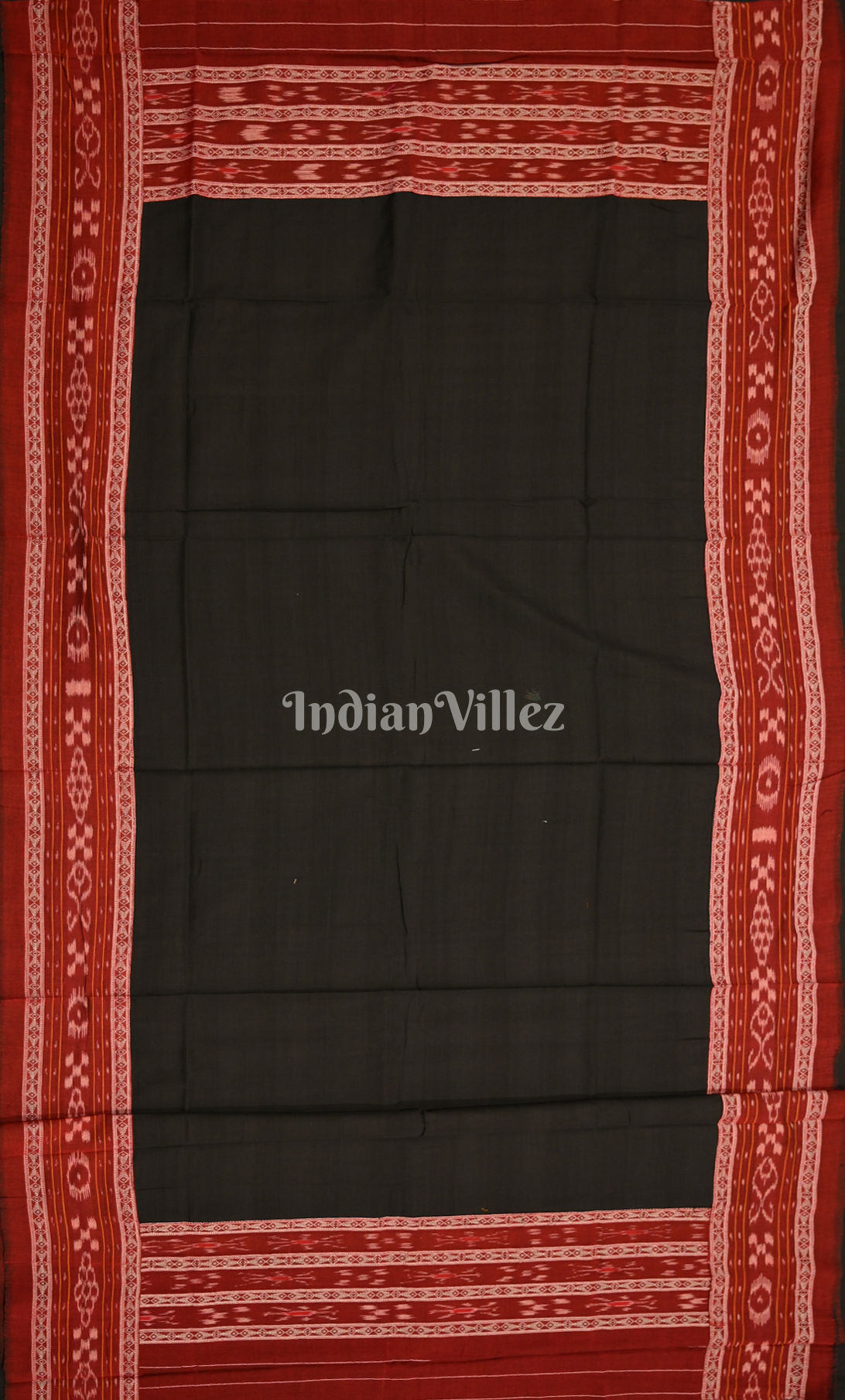 Maroon Black Buti Odisha Ikat Sambalpuri Cotton Dress set with Dupatta 