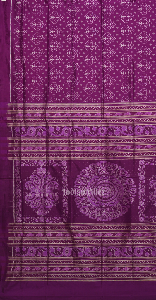 Exclusive Purple Tribal Theme Odisha Ikat Contemporary Designer Silk Saree 
