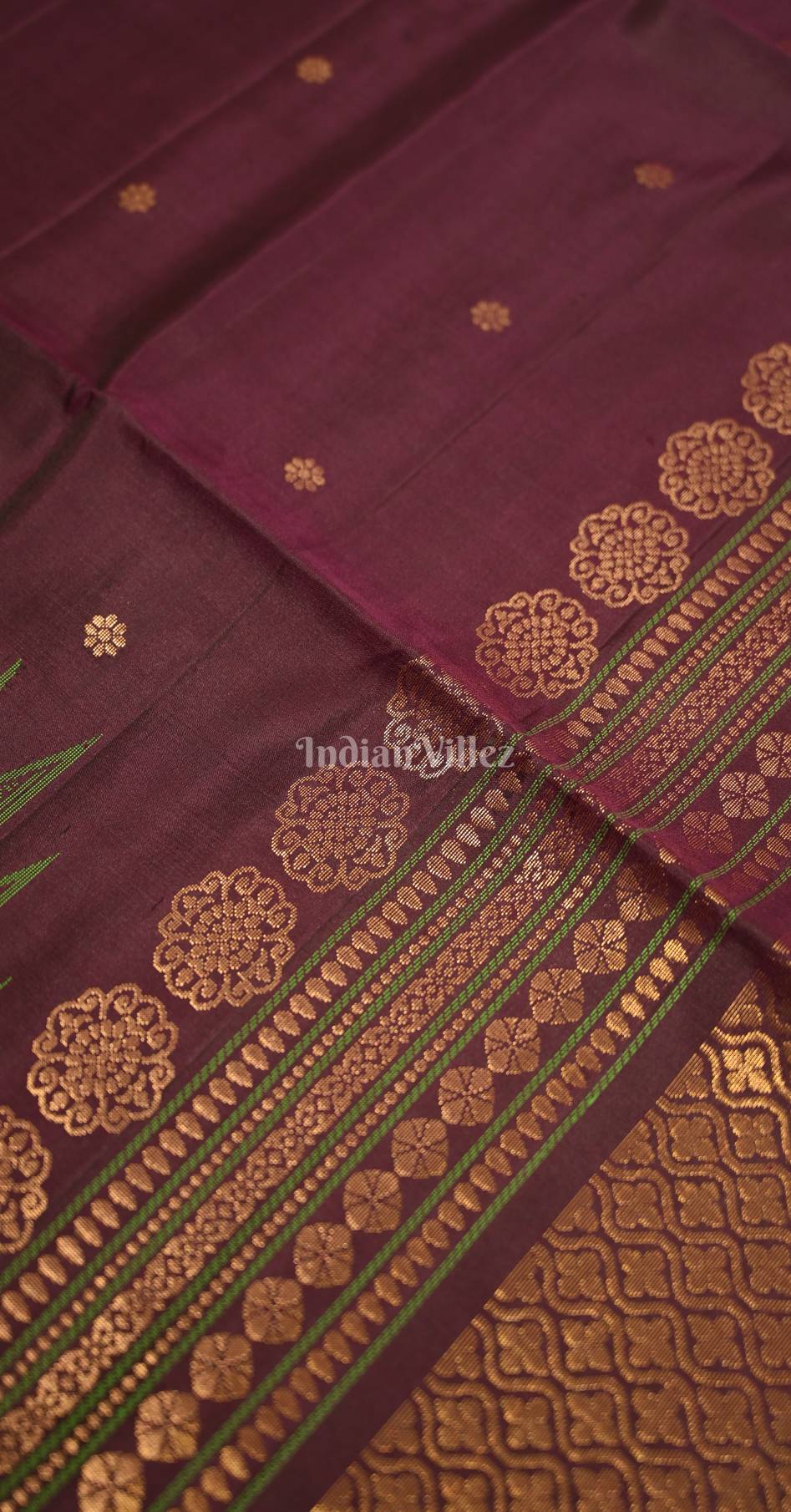Purple  Wine Gold Zari Pure Kanjivaram Soft Silk Saree