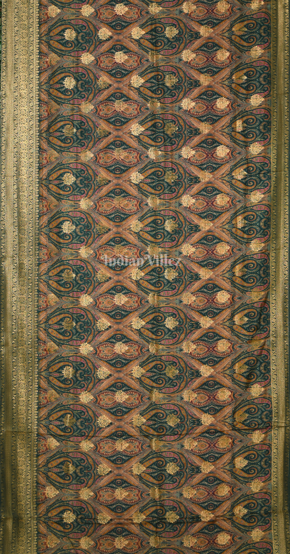 Green Banarasi Silk Saree with Kashmiri Embroidery Work